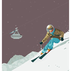 Ski Pluto Postkarte