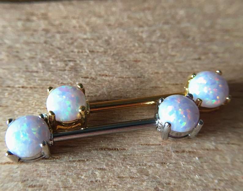Opal Nipple ShieldNipple RingNipple Piercing Nipple Barbell Etsy