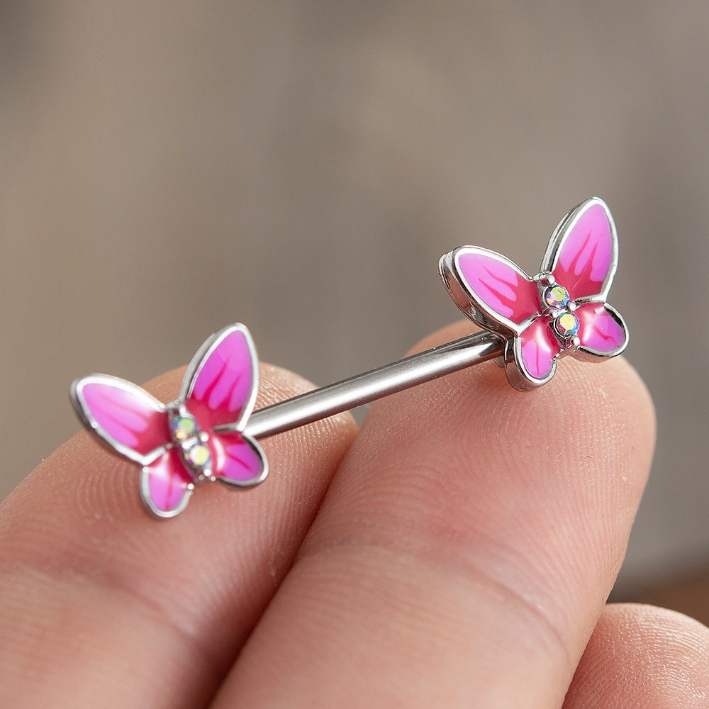 butterfly nipple rings