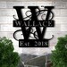 Personalized Family Name Metal Sign, Metal Established Family Sign, Housewarming Gift, Door Hanger, Wedding Gift, Metal Monogram Sign