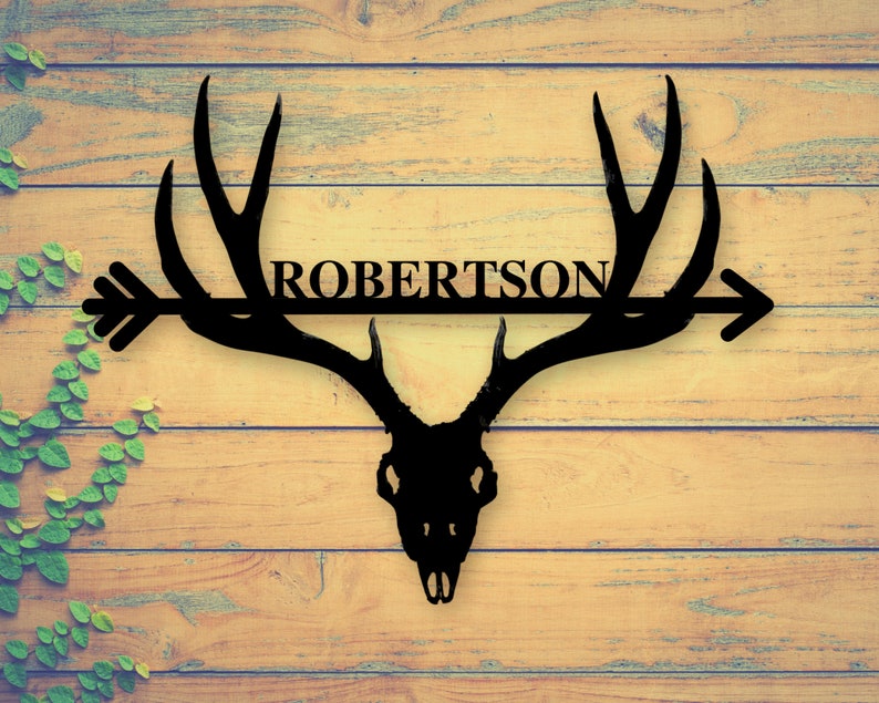 Metal Deer Sign Metal Animal Decor Deer sign Family Name Etsy