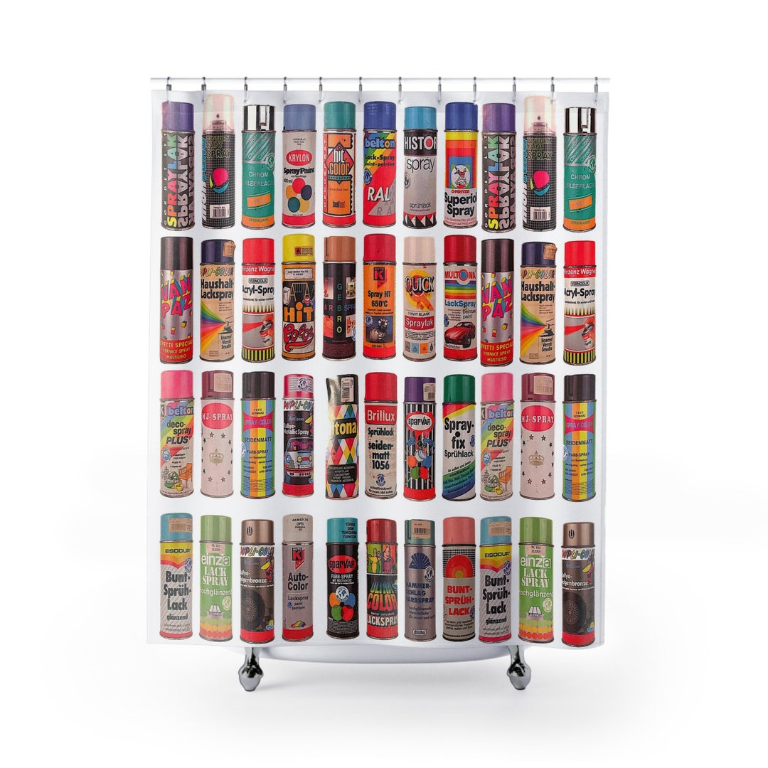 Vintage Graffiti Spray Paint Shower Curtain Etsy