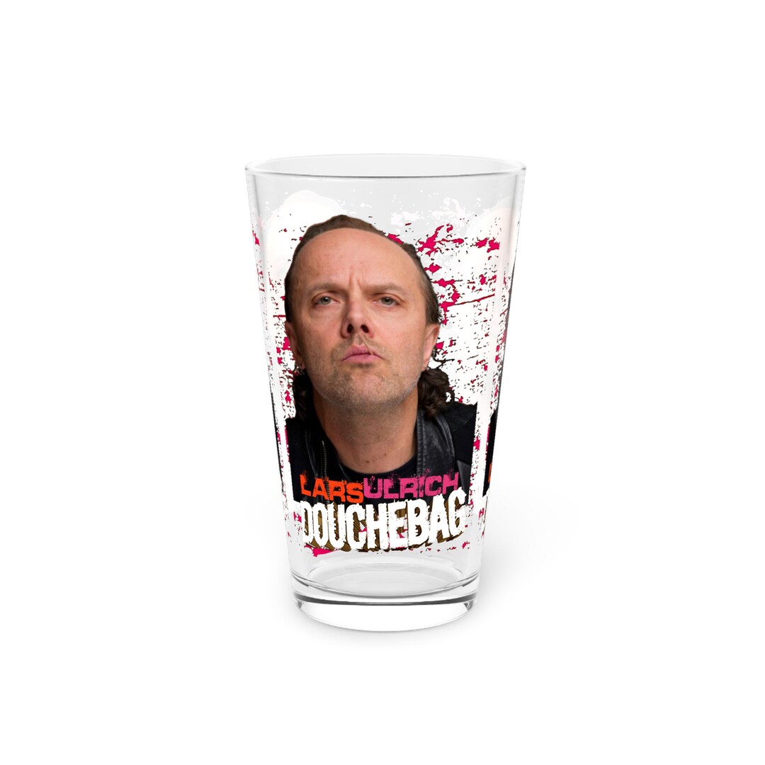 Lars Ulrich Douchebag Pint Glass, 16oz