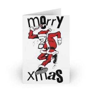Tarjetas navideñas de bailarinas de punk rock (1 o 10 unidades)