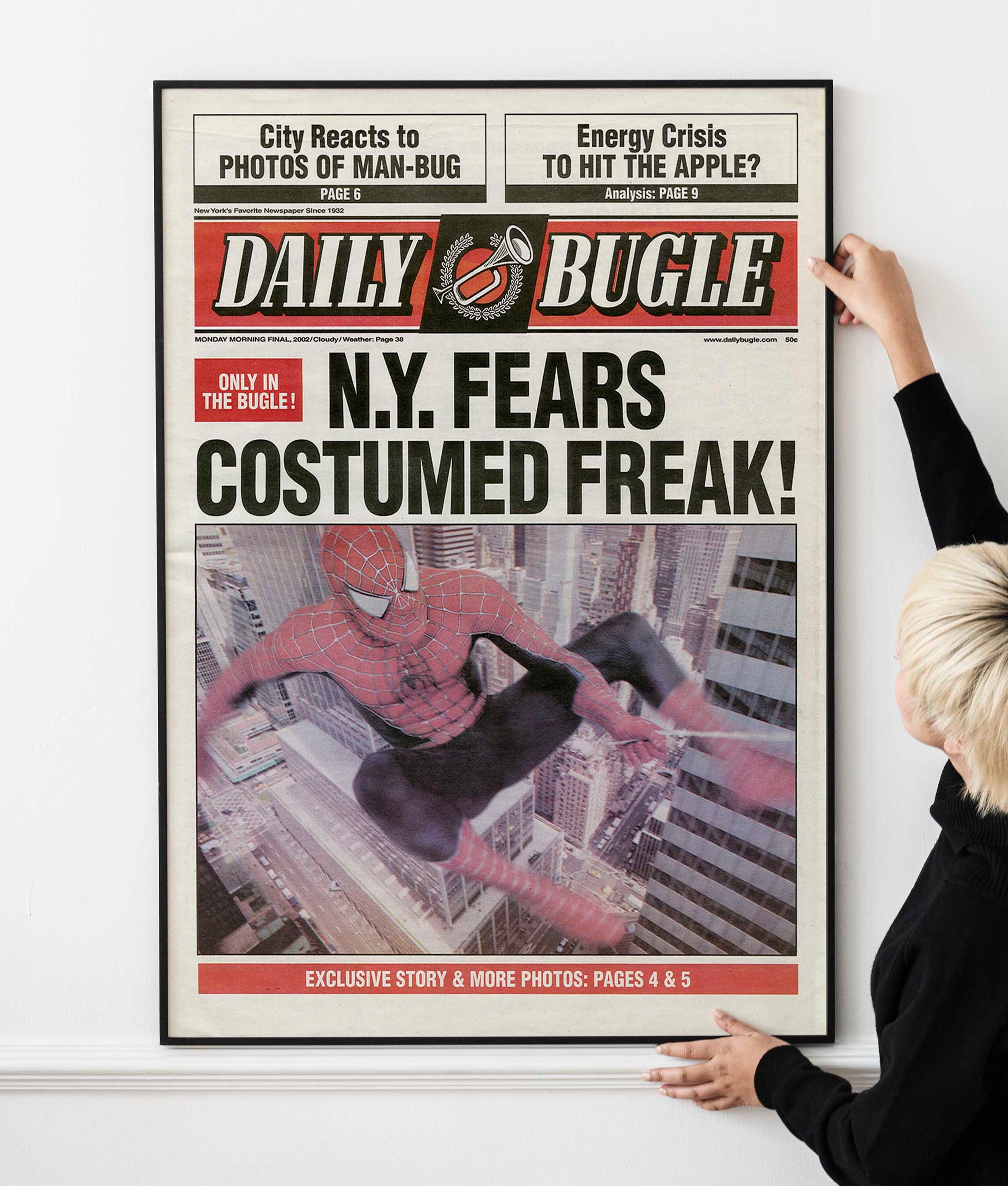 Daily Bugle Spiderman Daily Bugle News Paper Poster FRAMED Etsy