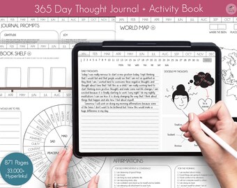 Diario digital de bienestar diario – Sin fecha, con hipervínculos (Goodnotes/Notability)