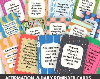 Tarjetas de recordatorio diario con afirmaciones