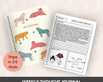 Diario de bienestar mental: registro semanal de pensamientos, afirmaciones y seguimiento del estado de ánimo.