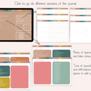 Digital Daily Journal Undated Goodnotes Hyperlink Wellness Planner Affirmation Digital Planner Therapy Journal Mental Health image 4