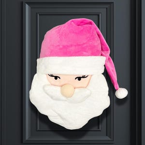 Pink Santa Face Wreath Attachment, Christmas attachment, Santa attachment,  Santa Embellishment, Christmas Embellishment, Pink Santa Face