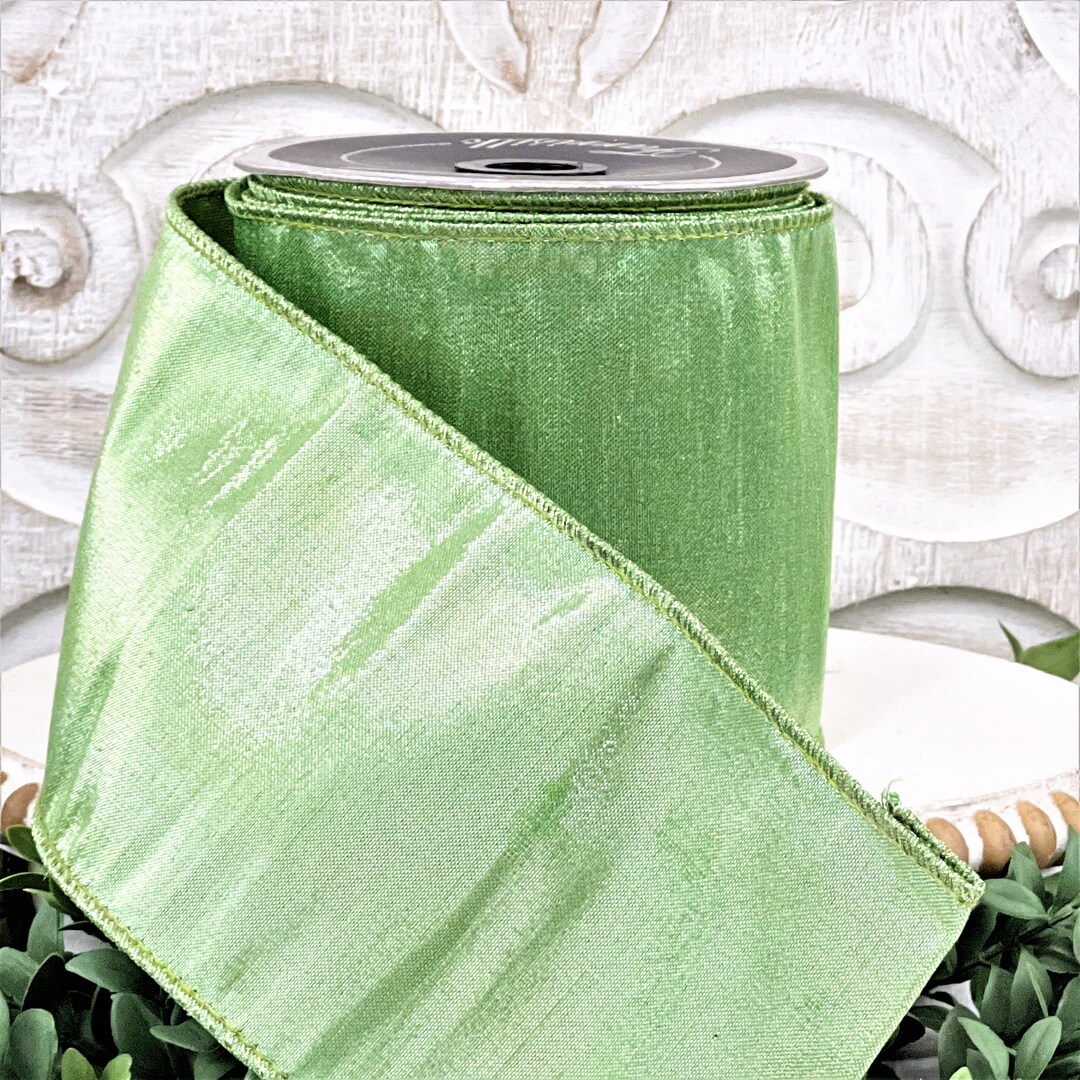 Mint Green Ribbon 4 Inch Wired Ribbon Mint Christmas Ribbon Etsy