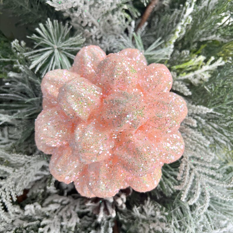 5.5 Elegant Pink Glittered Snowflake Ball Ornament Luxury Holiday Home