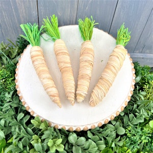 Cornhusk Easter Carrots, Spring Carrot Decor,  Decorative Carrots, Tiered Tray Decor, Farmhouse Easter Decor, Primitive Easter Carrots