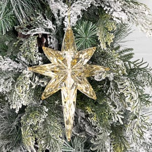 Bijou de décoration étoile de Bethléem, bijou de décoration en or, décoration d'étoile en or, 20 cm (8 po.) décoration de Noël étoile de Bethléem, décoration de gemme en or Lg