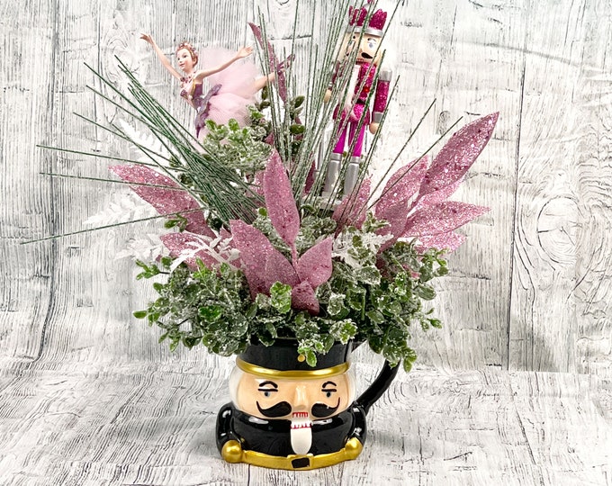 Nutcracker Christmas Centerpiece, Sugarplum Fairy Arrangement
