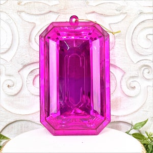 Großes Schmuckornament, Weihnachtsschmuck, 20cm langes Schmuckstück, Farrisilkschmuck, großes pinkfarbenes Ornament, pinkfarbenes Juwel, Farrisilkschmuck