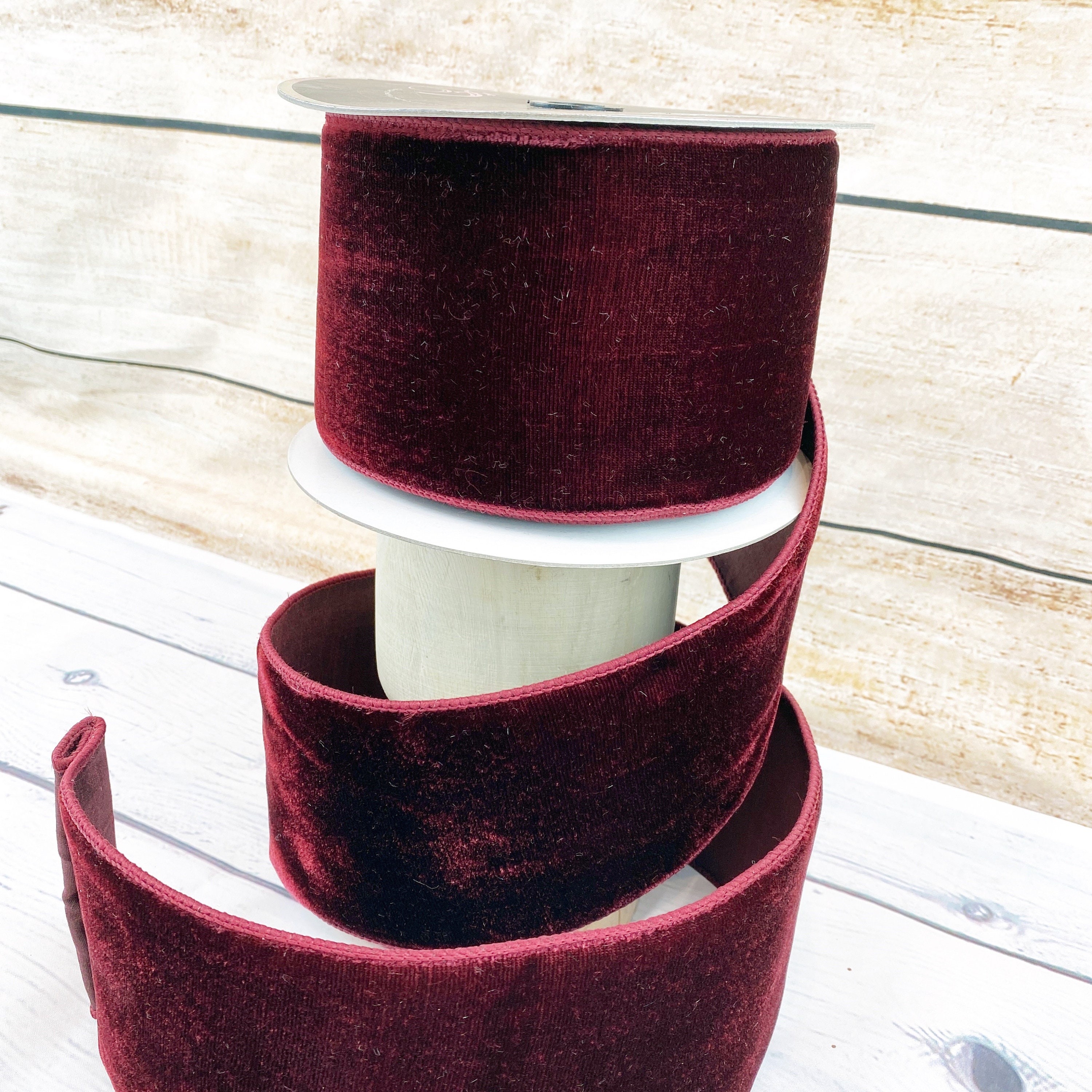 Farrisilk Burgundy Velvet Ribbon 4 Inch Velvet Ribbon Etsy