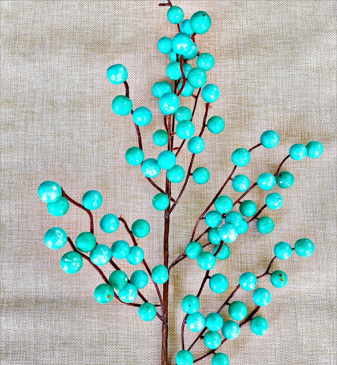 Turquoise Berry Turquoise Fall Berry Spray: Autumn Wedding Floral Stem - Etsy
