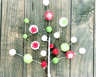Peppermint Candy Christmas Pick: Holiday Wreath Attachment
