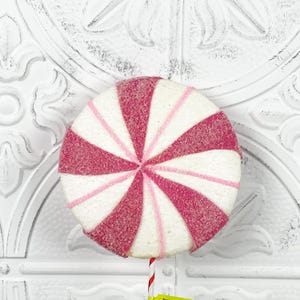 Pink Lollipop Spray. Pink Peppermint Lollipop Wreath Attachment, Lollipop Pick, Candy Decoration, Tree Decor, Lollipop Stem, Christmas Decor
