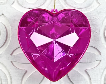 Farrisilk Pink Heart Jewel Ornament: Luxurious Acrylic Decor