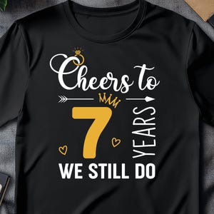 Saludos por 7 años SVG, casados hace 7 años, regalo del séptimo aniversario de bodas, 7 años de aniversario de matrimonio Svg, siete años de aniversario Svg