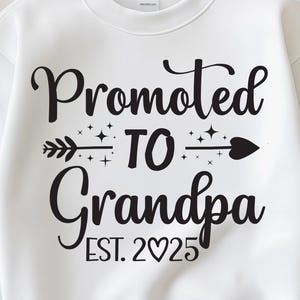 Promu grand-père est 2025 SVG, faire-part de grossesse 2025, grand-père pour la première fois, futur nouveau grand-père, fichiers Silhouette Svg de coupe