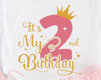 It's My 2nd Birthday SVG, Two Year Old Birthday Kids svg, My Second Birthday Svg, 2 Year Old Happy Birthday Cutting Silhouette Files