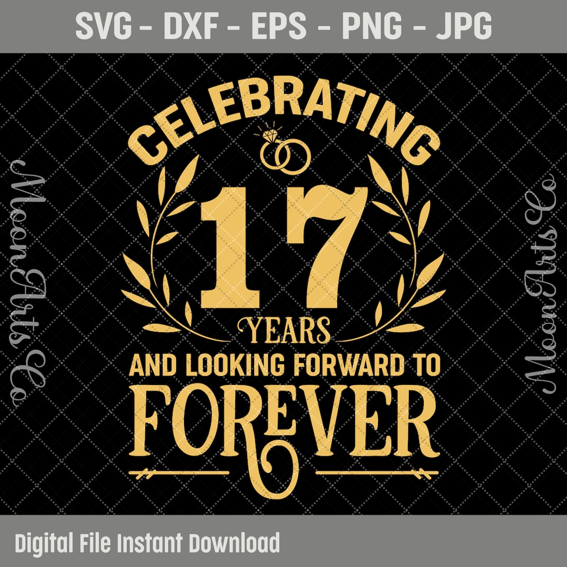 Celebrating 17 Years Wedding Anniversary SVG 17th Marriage Etsy