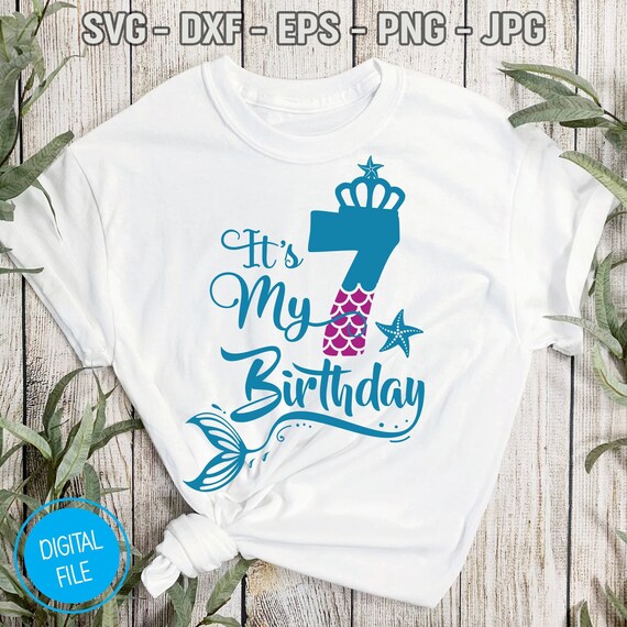 7th Birthday Shirt Mermaid Girl Party This Mermaid Is 7 7th Birthday Shirt Mermaid Girl Party This Mermaid Is 7
