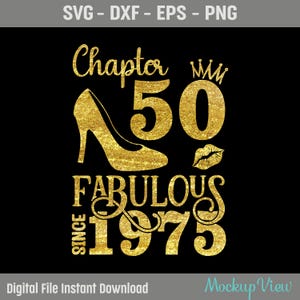 Kapitel 50 Fabful Seit 1975, 50 Jahre Alter Geburtstag SVG, Geboren im Jahr 1975 SVG, 50