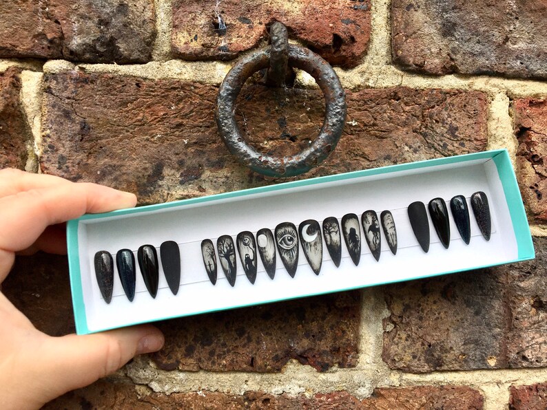 Halloween Spooky Horror Press On Nails Fake Nails Stick Etsy