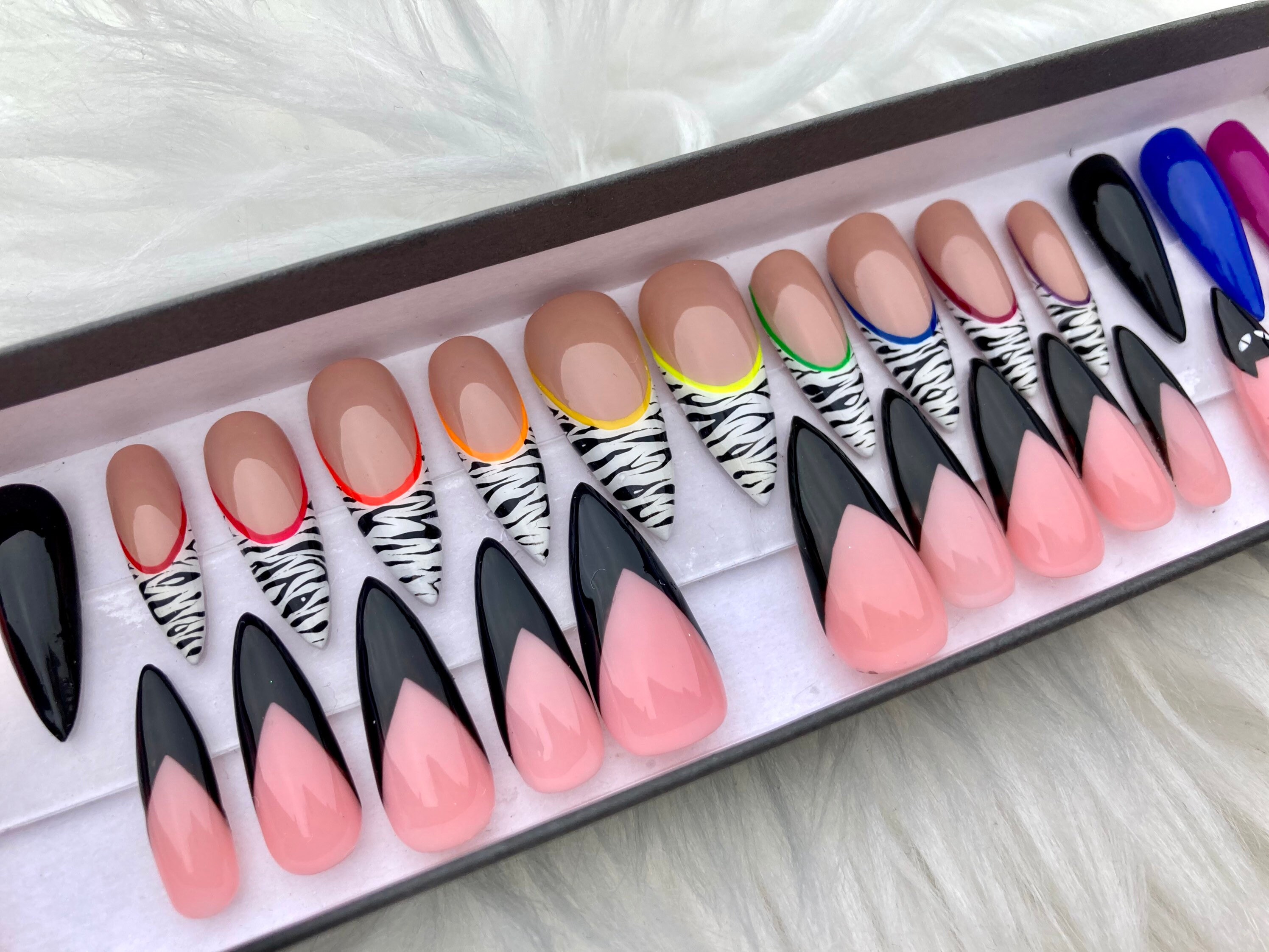 Press on False Nails Stick on Nails Nails Glue on Full Etsy