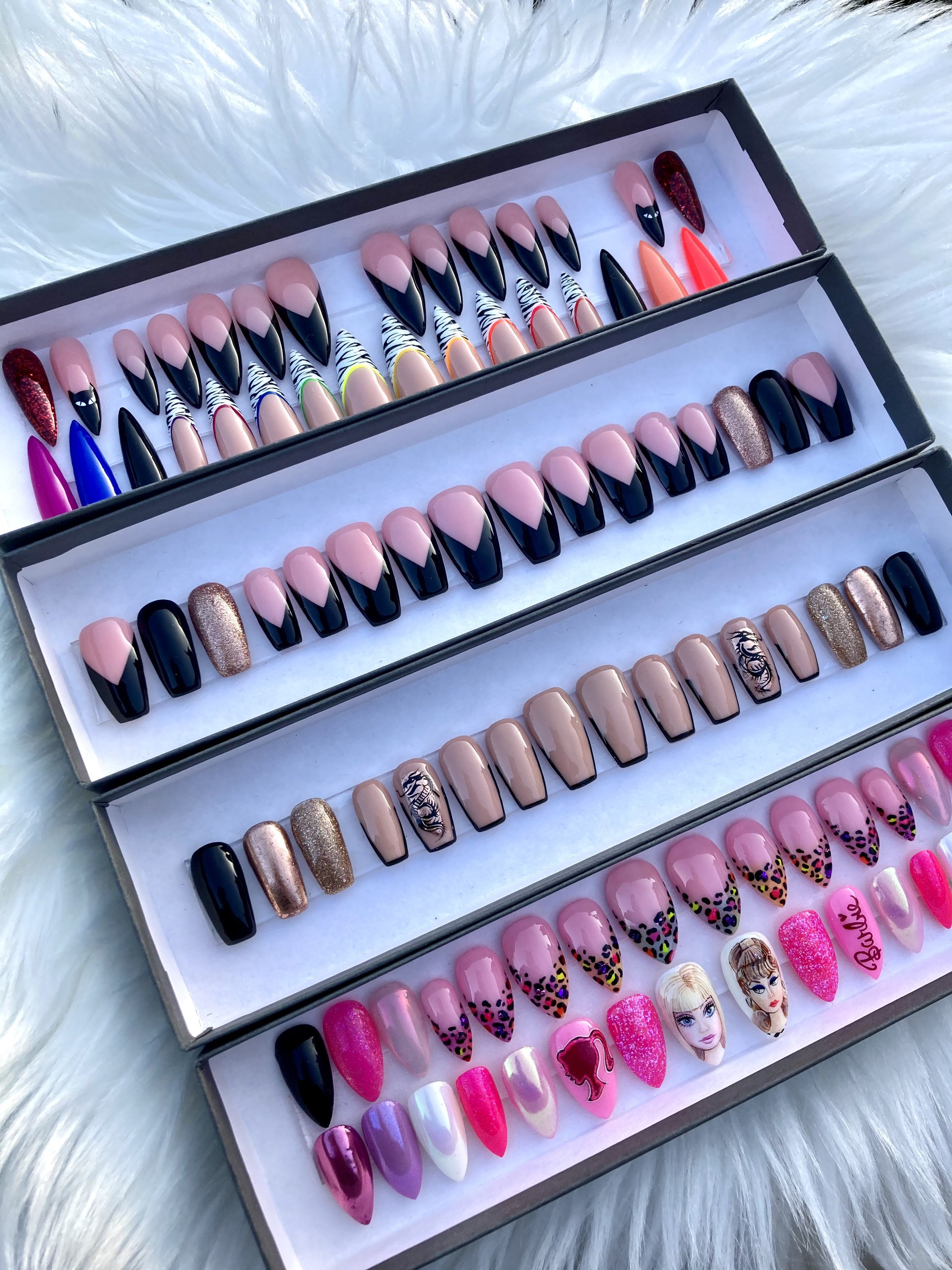 Press on False Nails Stick on Nails Nails Glue on Full Etsy