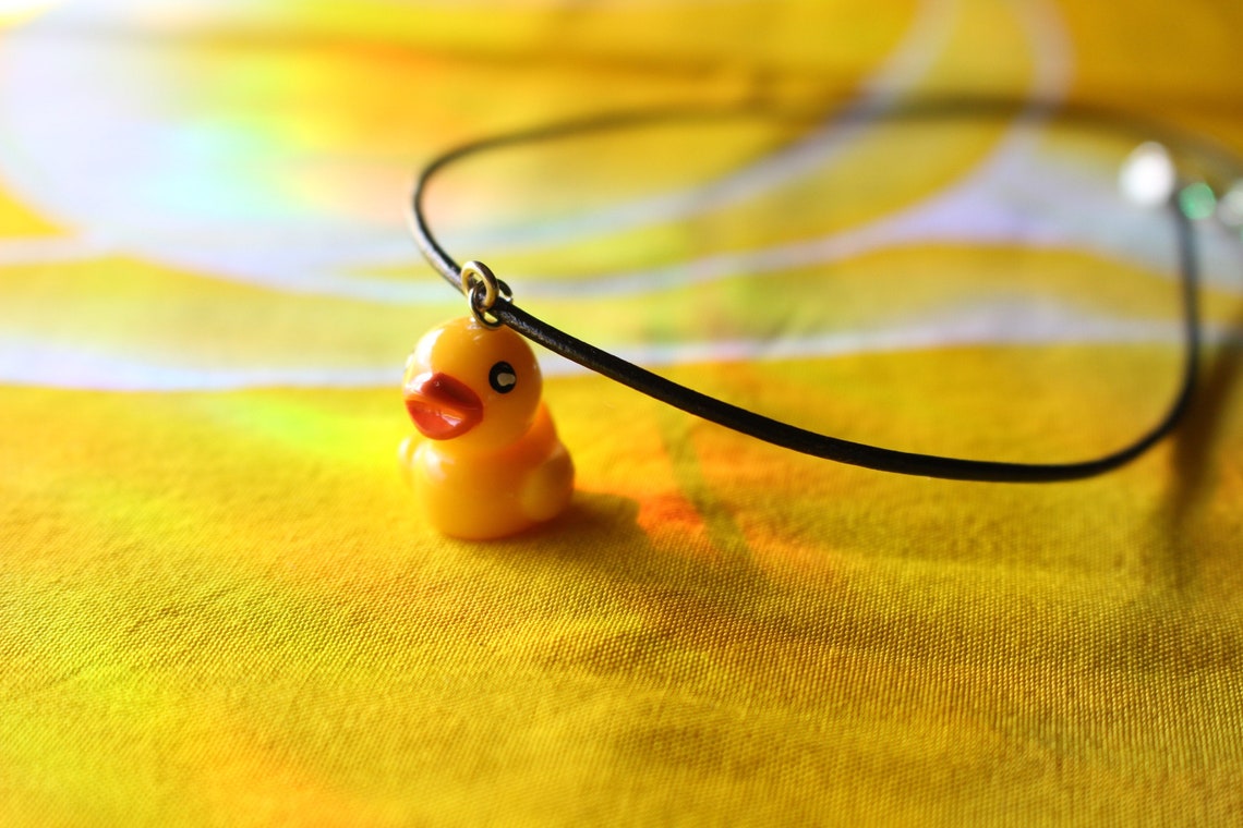 Yellow rubber duck necklace / handmade rubber duck necklace / Etsy