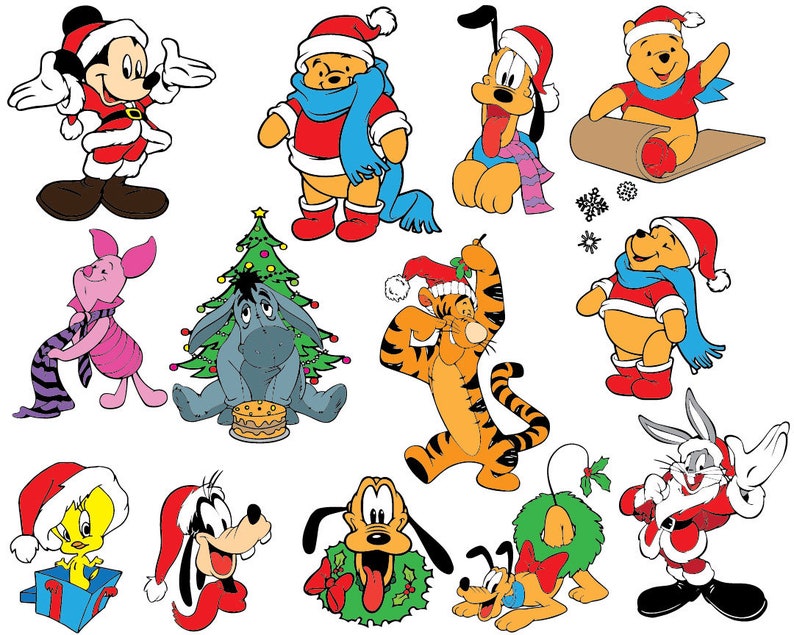 Christmas SVG Disney character . Clipart Digital Clip Art Etsy