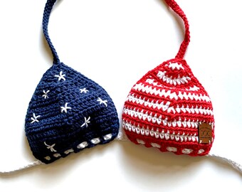 American Flag Crochet Bikini Top