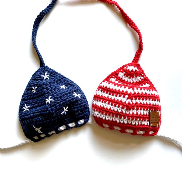 American Flag Crochet Bikini Top