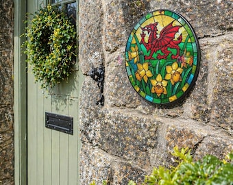 Welsh Dragon Sign, Wales Garden Signs, Welsh Gifts, Welsh Wall Art Decor