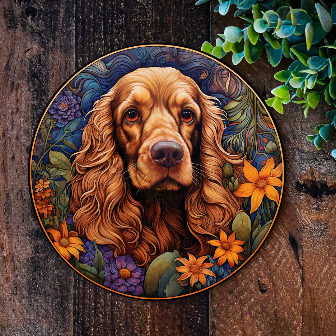 Metall-Warnschild „Cocker Spaniel“ – Aluminium, 30,5x20 Cm, Für Gartenzaun Oder Haustür, Mit Auf Wunsch Lochung