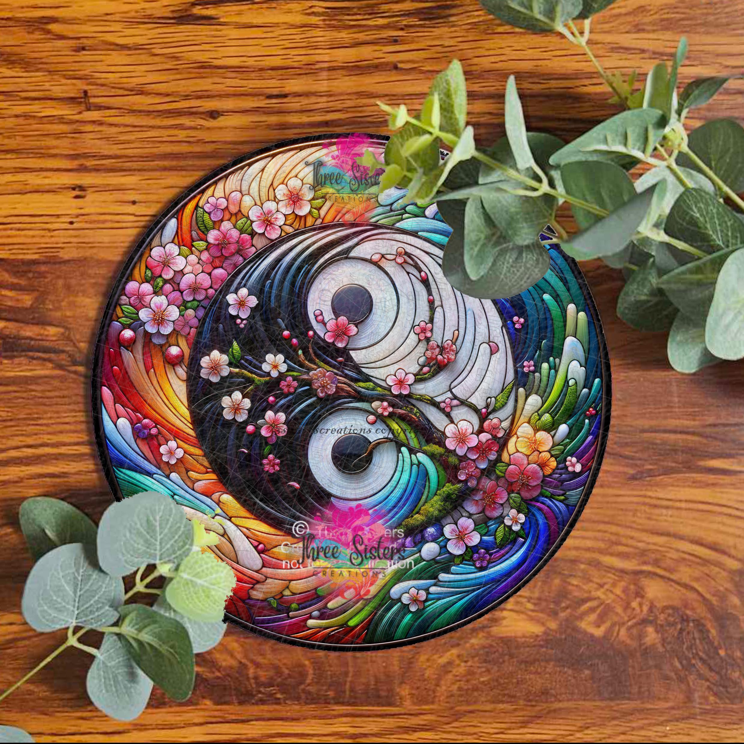 Yin Yang Japanese Garden Sign Zen Wall Art Outdoor Decor Unique