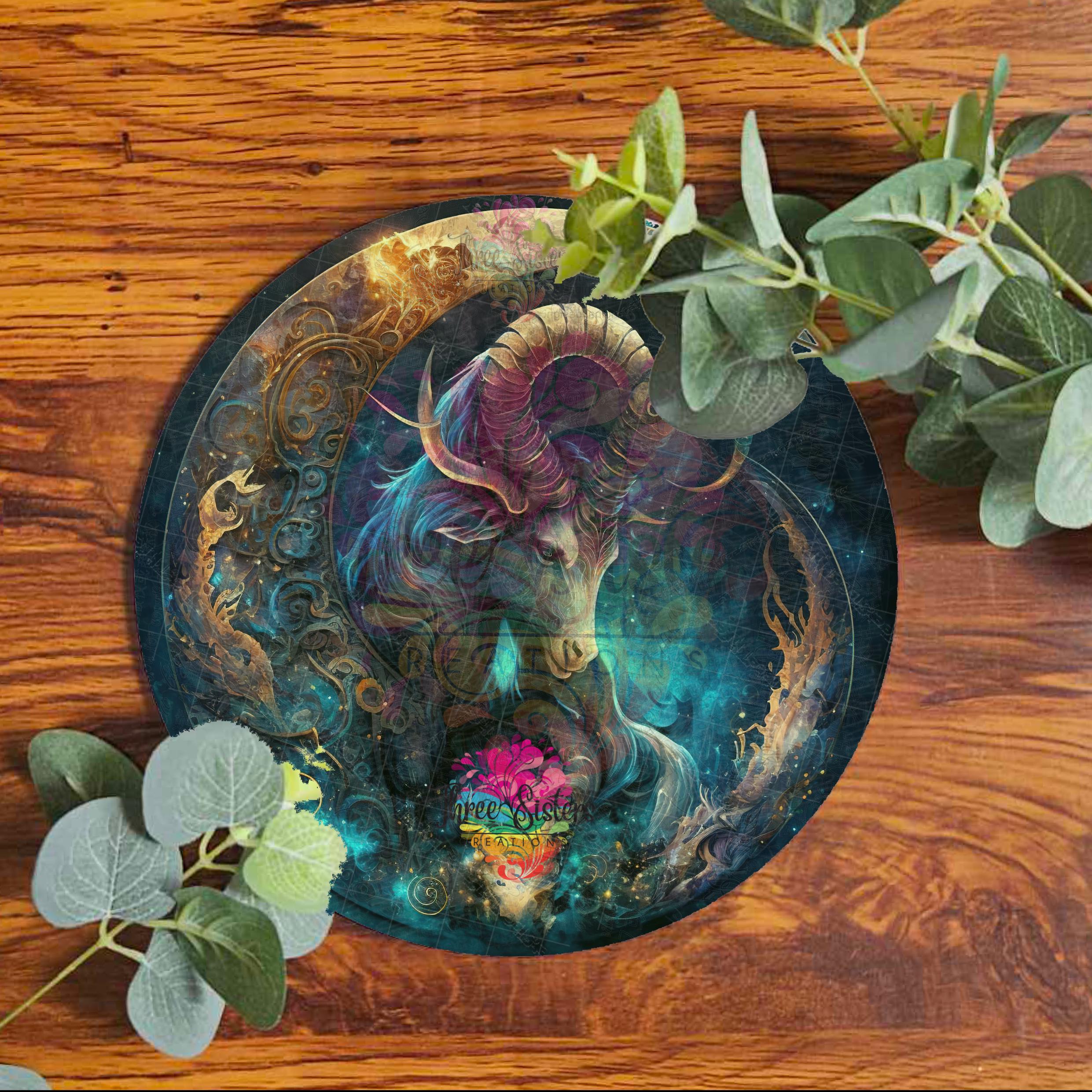 Capricorn Zodiac Sign: Celestial Goat Metal Wall Art - Etsy Norway