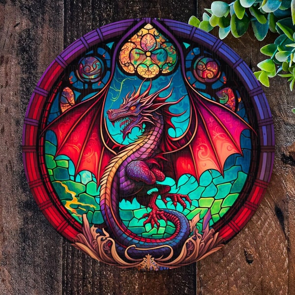 signe de dragon, signe d'Halloween, dragon rouge, décorations d'Halloween, couronne de porte, fournitures de couronne