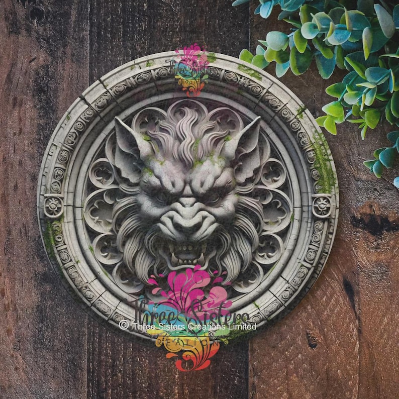 Gargoyle Display Gargoyle Metal Sign, Gothic Garden Wall Art, Dark Fantasy Outdoor Decor ...