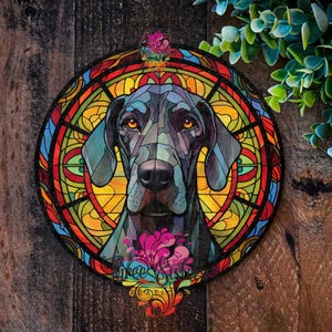 Great Dane, Dog sign, Wreath Signs, Dog Gift,  Metal Wall Art, Pet Memorial, Dog Wreath