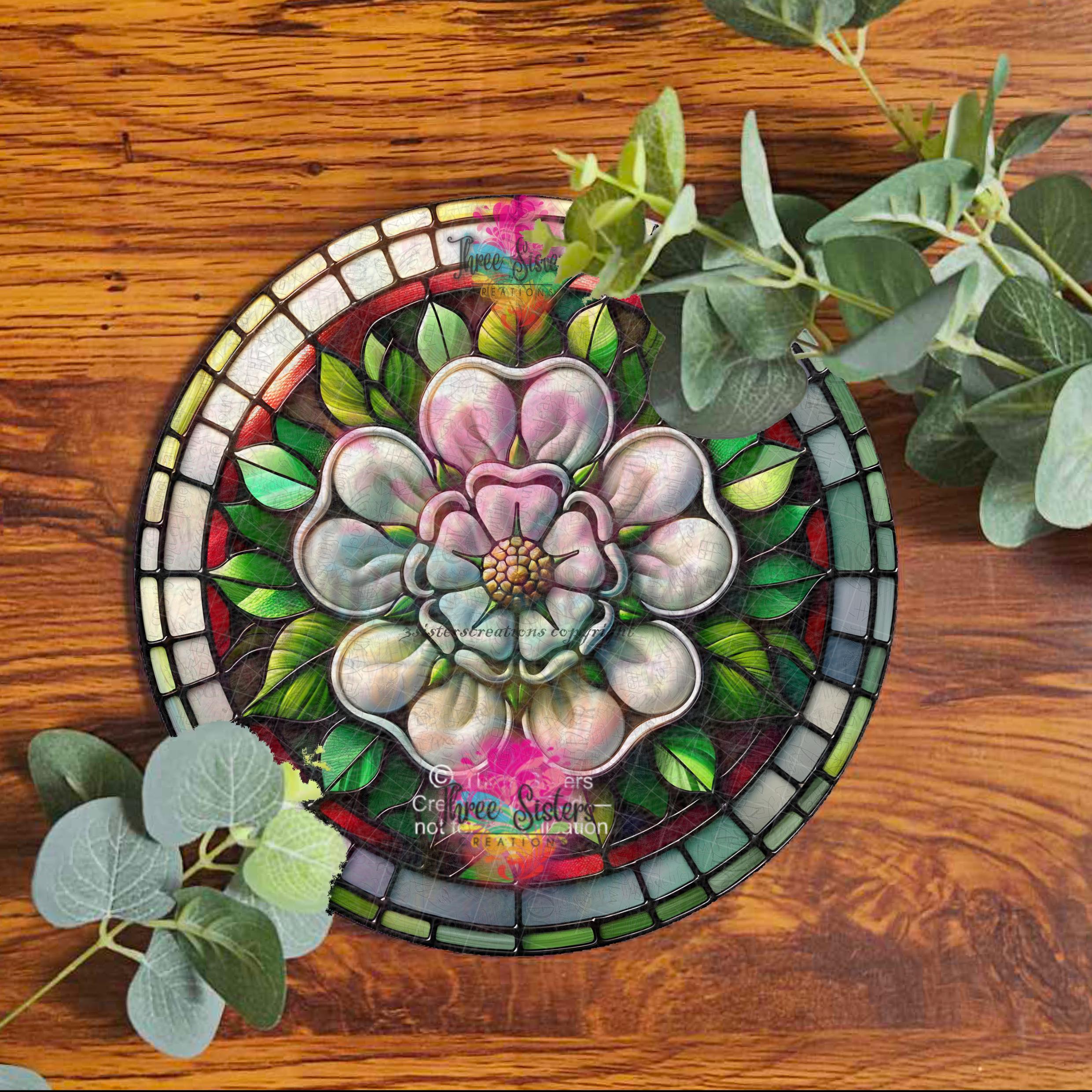 Yorkshire Rose Metal Sign, White Tudor Rose, Rose of York Garden