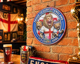 England Football Sign, Street Party Decor, England Supporters Wall Plaque, Its Coming Home Sign, English Bar Sign
