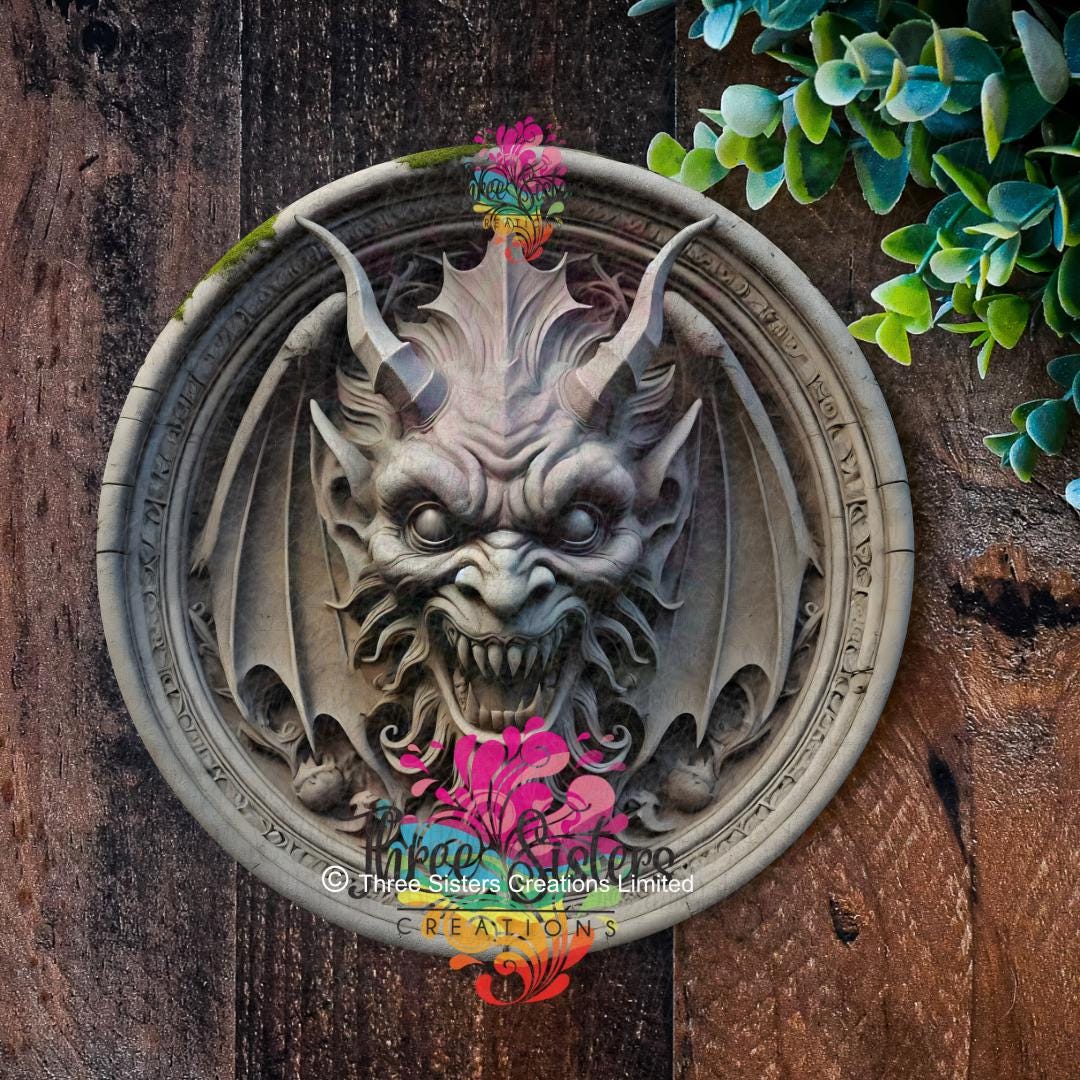 GARGOYLE ガーゴイル future drug 完全版 ジャパメタ サイン Gothic Gargoyle Metal Sign, Spooky Halloween Wall Art, Dark Home