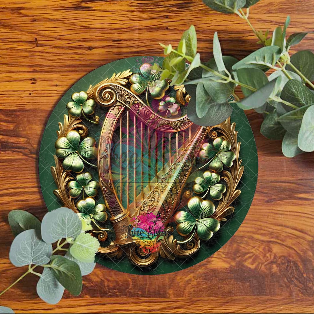 Harp Sign Irish Harp Sign Ireland Outdoor and Garden Ornaments Metal Wall Art ...