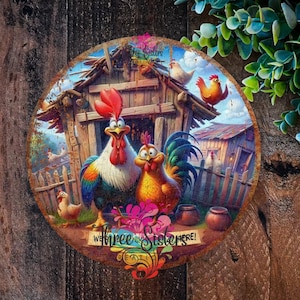 Funny Chicken Sign: Farmhouse Coop Decor - "We're All Clucking Crazy Here!"